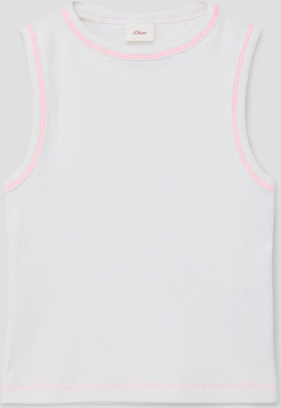 s.Oliver - Top - Pink / Wit - Aansluitende Pasvorm - Mouwloos