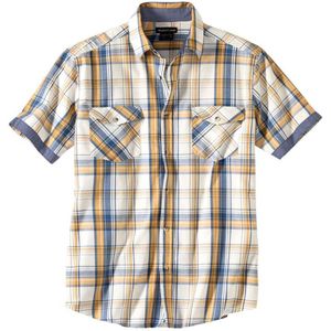 ATLAS FOR MEN - Popeline overhemd met ruitjes West - Heren - Verkrijgbaar in grote maten - L