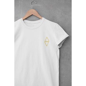 Shirt - Hike the peaks - Outdoor Goeroe | Avontuur | Buitensport | Natuur | Wandelen | Mountainbike | Klimmen | Survival | Outdoor | Kamperen | Boulderen | Wit