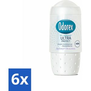 6 x Odorex Deodorant Roller Ultra Protect 50 ml - Deodorant - Antitranspirant - Bescherming Tegen Zweten - Langdurige Bescherming - Alcoholvrij