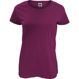 Fruit Of The Loom Dames/ Vrouwen Dames-Fit Original T-Shirt met Korte Mouwen (Bordeaux)