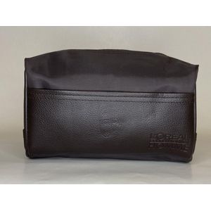 Klein formaat L'oreal professionnel Homme toilettas voor mannen - Handbagage - bruin H15cm x B20cm x D10cm