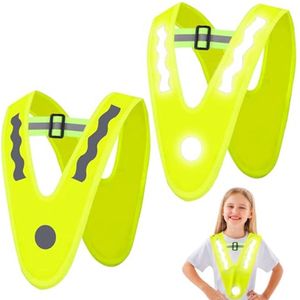 Veiligheidsvest voor Kinderen - Reflecterend Vest met 4 Reflectoren (2 Stuks)