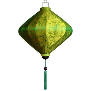 Groene zijden Japanse lampion lamp diamant D-GR-62-S