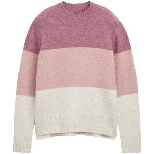 Tom Tailor Denim - Damespullover - Colourblocking - Regular Fit - Hoge Ronde Hals