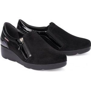Mephisto - Dames Instappers - Zwart - Leer/materiaalmix