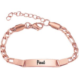 Baby/Kinder Armbandje Met Naam | Rosegoud | RVS | Paul