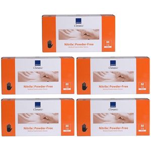 15x Abena Nitril-Handschoenen Classic poedervrij Maat M zwart 100st