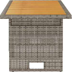 VidaXL-Tuintafel-100x50x43/63-cm-acaciahout-en-poly-rattan-grijs