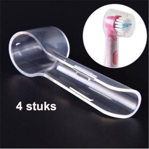 Finnacle - Kapje voor tandenborstel - Beschermhoesje voor borstel van elektrische tandenborstel - Geschikt voor Oral B - 4 stuks - Transparant - Kunststof - Bescherm Kapje voor Elektrische Tandenborst