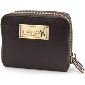 ISLA - Luxe Dames Kleine Organiser Portemonnee met Ritssluiting - Leer RFID Protectie - creditcard Portemonnee - munten compartiment - Bruin
