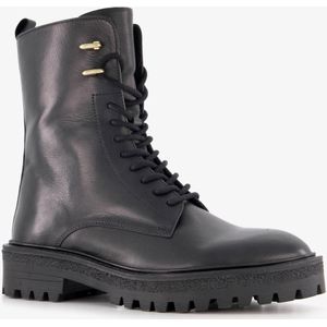 Harper leren dames veterboots zwart - Maat 36