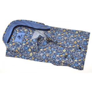 Overhemd Modern Fit Print Bloemen Blauw (214944 - 36)