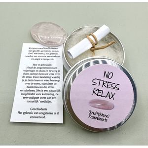 NO STRESS RELAX knuffelsteensteen,rozenkwarts, edelsteen,knuffelsteen,zorgensteen, klein kadootje,stres,rust,relax,ontspannen, yoga,collega,personeel,vrienden,