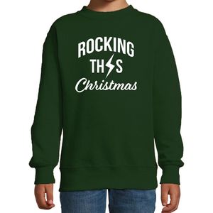 Rocking this Christmas foute Kersttrui - groen - kinderen - Kerstsweaters / Kerst outfit 134/146