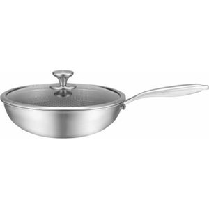 Edënbërg - Wokpan - 30 cm - Keramisch - Met Deksel - Geschikt voor Inductie - 3-laags Antiaanbaklaag