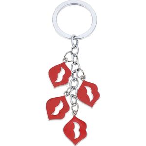 Een zilverkleurige metalen sleutelhanger met rode lippen! Een leuke sleutelhanger om aan een tas of sleutelbos te hangen. Voor jezelf of Bestel Een Kado