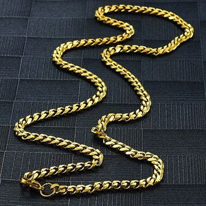 Cuban Link Heren Ketting Goud kleurig - Staal - 5mm - Dikke Schakels - Kettingen - Schakelketting - Cadeau voor Man - Mannen Cadeautjes