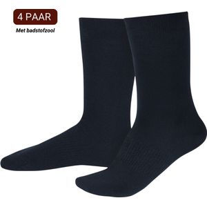 Sukats® 4 Paar Merino Wol Sokken Dames - Maat 35-38 - Badstof Zool - Verstevigde Hak en Teen - Navy Blue - Naadloos - Warme Sokken - Wollen Sokken - Verwarmde Sokken - Dikke Sokken - Merino Wol Casual Sokken