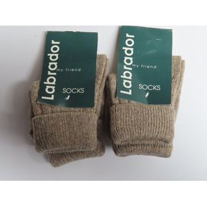 Sokken - 2 pack - Jongens - Beige - Effen - Overslag - 17 / 18