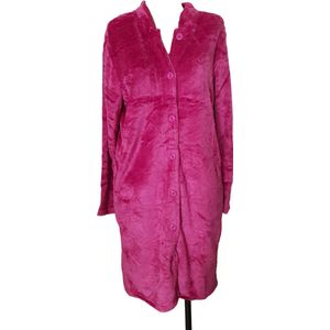 Dames badjas met knopen velours bourdeaux XXXL