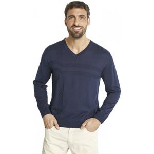 Katoenen trui met lange mouwen en V-hals