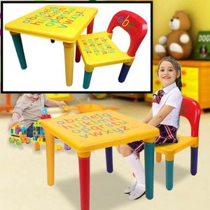 Decopatent® ABC Alfabet Kindertafel met Stoel - Speeltafel - Kindertafel en stoeltjes - 1x Tafel en 1x Stoel voor kinderen