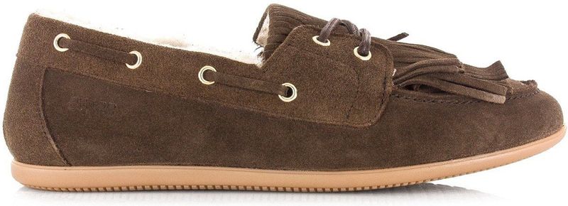 DWRS Latty mocassin teddy dark brown