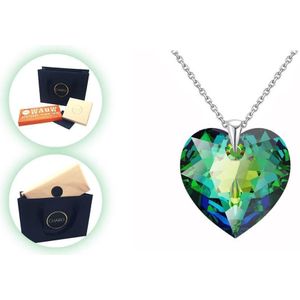 CHARO Cadeau Voor Vrouw - Swarovski - Ketting - Groen - Zilver