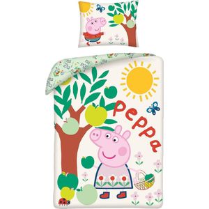 Peppa Pig Dekbedovertrek Appelboom - Eenpersoons - 140 x 200 cm - Katoen