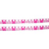 Set van 2x stuks roze baby geboorte/geboren meisjes thema slingers met wiegjes - Feestartikelen/versiering