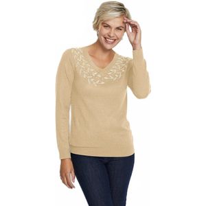 Trui met lange mouwen en strass V-hals