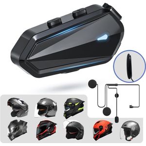 White-Label® Motorhelm Headset - Intercom - Bluetooth -Zwart