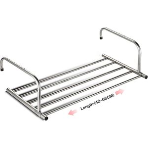 Uittrekbaar Droogrek voor Binnen en Buiten - Ruimtebesparende Balkon-Wasdroger (42-66 cm)