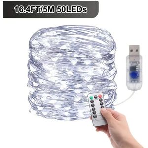 Bovista Lichtslinger - Lichtsnoer Buiten - Binnen - Klimop Slinger - Slinger Met Led Lichtjes - Wit - 10M