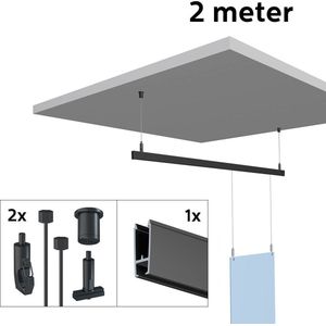 ARTITEQ All-In-One XPO Rail Zwart Verlaagd met Staaldraadhaak