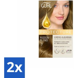 Guhl - Crème-kleuring - No. 7 Middenblond Beschermend - Haarverf - Voordeelverpakking - 2 stuks