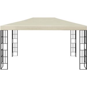 vidaXL Prieel 3x4 m crème - Tuinpaviljoen - Tuinpaviljoenen - Paviljoen - Paviljoenen
