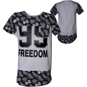 Longshirt Freedom 99 wit -s&C-110/116-t-shirts jongens