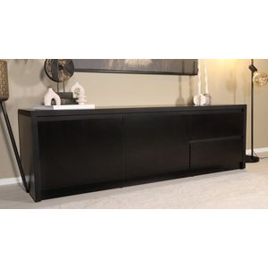 Tv meubel melamine Cassie zwart 160cm tv-meubel