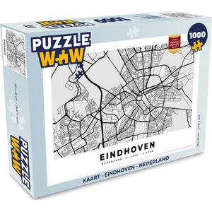 Puzzel Kaart - Eindhoven - Nederland - Legpuzzel - Puzzel 1000 stukjes volwassenen