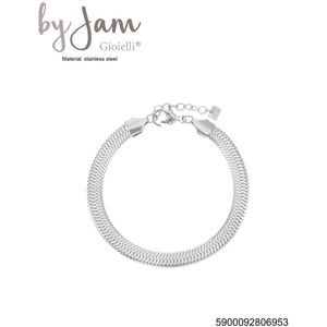 ByJam Ketting - Verstelbare maat 40+5 cm - Roestvrij Staal en Hypoallergeen - Vrouwelijke Stijl - Zilver