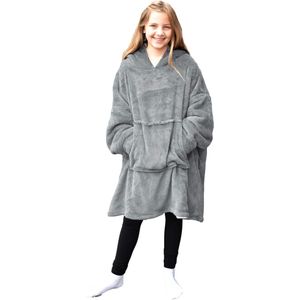 Capuchontrui XL voor Kinderen - Pluche Hoodie met Mouwen en Sherpa-Fleece Zak - Ideaal voor Winter en Thuis