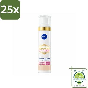 25 x NIVEA - Cellular LUMINOUS630 CC Crème Licht - Gekleurde Dagcrème - Tegen Pigmentvlekken - SPF 30 - 40 ml - Grootverpakking - Gekleurde Dagcrème - Anti-pigmentvlekken - CC Cream - NIVEA Cellular LUMINOUS630 - SPF 30