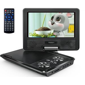 YOTON YD075 Draagbare DVD-Speler Auto - 7,5"" Draaibaar HD-Scherm - Accu - 4-6 Uur Speeltijd - Voor SD-kaart/USB/Sync TV - Zwart