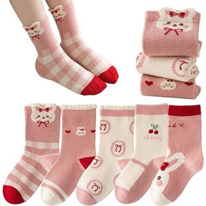 5 paar warme kindersokken katoenen kousenbanden cartoonpatronen 1-10 jaar oude jongens meisjes jongens