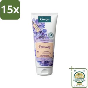 15 x Kneipp - Douche scrub - Relaxing - Lavendel - Bloemige geur - 200 ml - Grootverpakking - Douche Scrub - Exfoliatie - Huidverzorging - Lavendel Geur - Rustgevend
