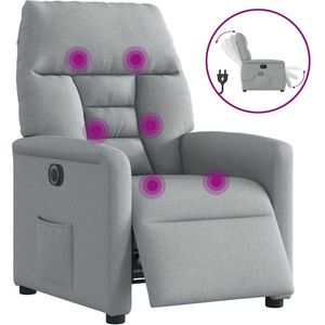 vidaXL - Massagestoel - Lichtgrijs - Stof - Elektrisch Verstelbaar