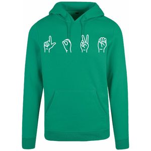 7311 - Hoodie - Gebarentaal; Love-Forest Green-XS