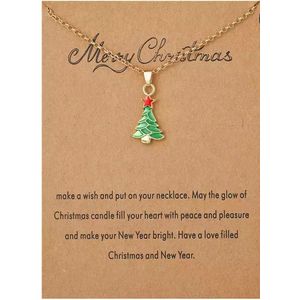 Akyol - Kerstboom ketting – collier – ketting met hanger - kerstketting -cadeau voor vriendin -kerst cadeau ketting – kettinkjes – 1 ketting - kerstboom -ketting – hanger